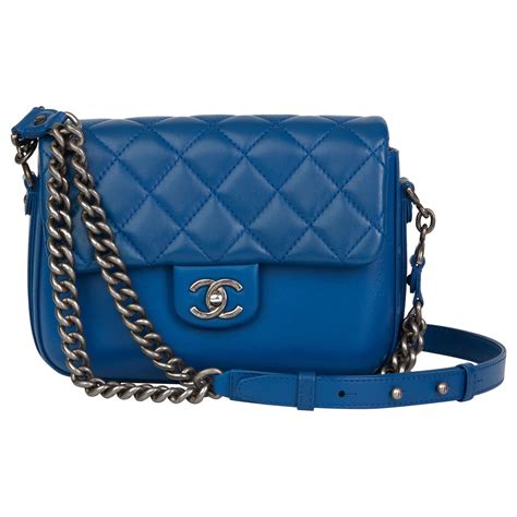 chanel medium single flap blue patent|best chanel flap.